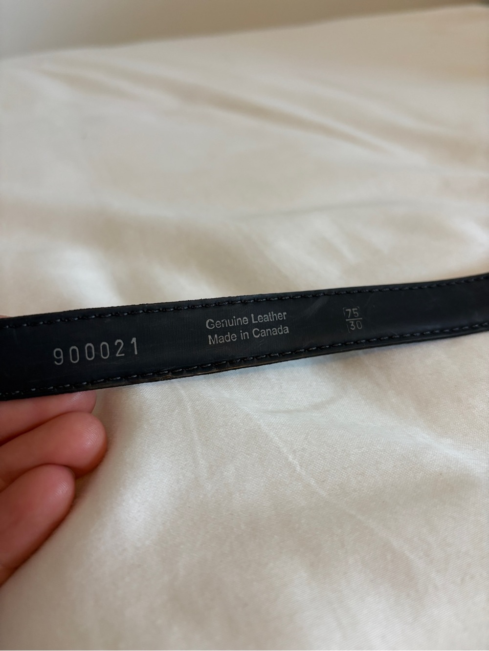 ‘00s Leather Reptile Texture Belt with Silver Elongated Buckle - Picture 3 of 4